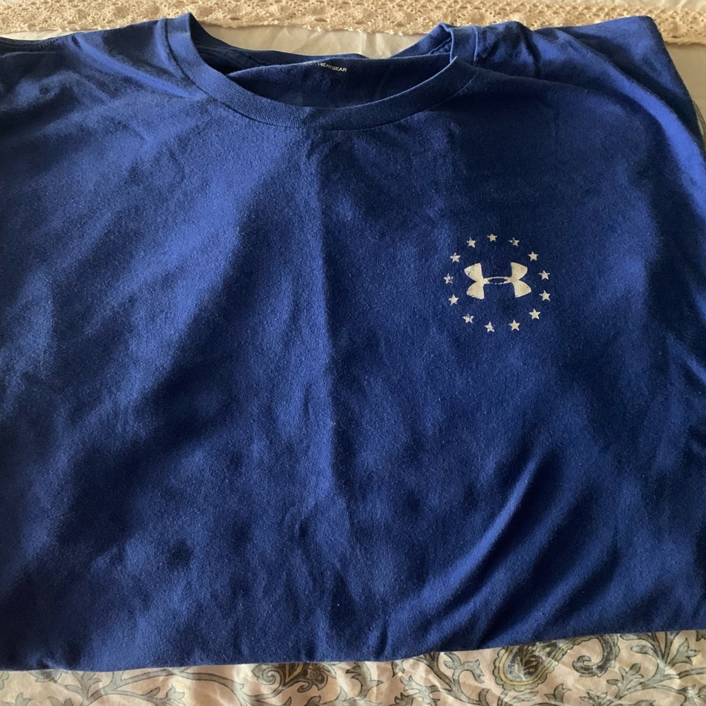 Under Armour Royal Blue Tee with White Logo